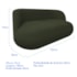 Sofá Nimbus 180cm Orgânico Luxo Sala Recepção 3 Lugares Linho Verde