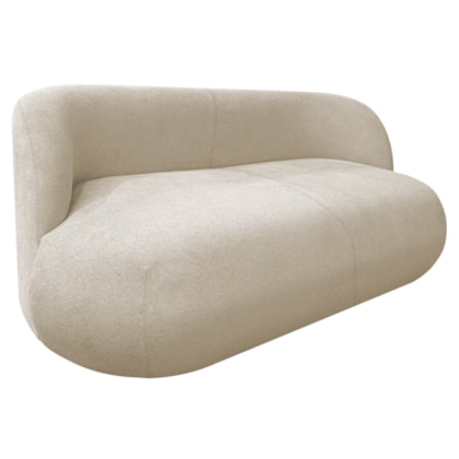 Sofá Nimbus 200cm Orgânico Luxo Sala Recepção 3 Lugares Bouclé Bege