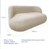 Sofá Nimbus 200cm Orgânico Luxo Sala Recepção 3 Lugares Bouclé Bege