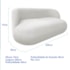 Sofá Nimbus 200cm Orgânico Luxo Sala Recepção 3 Lugares Bouclé Branco