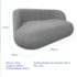 Sofá Nimbus 200cm Orgânico Luxo Sala Recepção 3 Lugares Bouclé Cinza