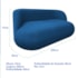 Sofá Nimbus 200cm Orgânico Luxo Sala Recepção 3 Lugares Linho Azul Royal