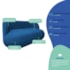 Sofá Nimbus 200cm Orgânico Luxo Sala Recepção 3 Lugares Linho Azul Royal