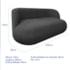 Sofá Nimbus 200cm Orgânico Luxo Sala Recepção 3 Lugares Linho Cinza Escuro