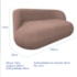 Sofá Nimbus 200cm Orgânico Luxo Sala Recepção 3 Lugares Linho Rose