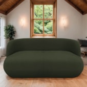 Sofá Nimbus 200cm Orgânico Luxo Sala Recepção 3 Lugares Linho Verde