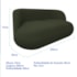 Sofá Nimbus 200cm Orgânico Luxo Sala Recepção 3 Lugares Linho Verde