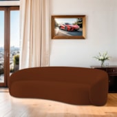 Sofá Orgânico Luxo Recepção 220cm Amore Bouclé Terracota