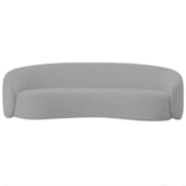 Sofá Orgânico Luxo Recepção 250cm Amore Bouclé Cinza