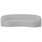 Sofá Orgânico Luxo Recepção 250cm Amore Linho Cinza Claro