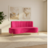 sofá Recamier curvo Sala de Estar Safira Suede Pink