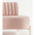 sofá Recamier curvo Sala de Estar Safira Suede Rosa Bebê