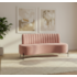 sofá Recamier curvo Sala de Estar Safira Suede Rose
