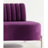 sofá Recamier curvo Sala de Estar Safira Suede Roxo