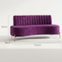 sofá Recamier curvo Sala de Estar Safira Suede Roxo