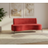 sofá Recamier curvo Sala de Estar Safira Suede Vermelho