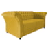 Sofá Recamier Decorativa Chesterfield Sofia Suede Amarelo Capitonê - Amarena Móveis