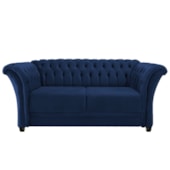 Sofá Recamier Decorativa Chesterfield Sofia Suede Azul Marinho Capitonê - Amarena Móveis