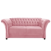 Sofá Recamier Decorativa Chesterfield Sofia Suede Rosa Bebê Capitonê - Amarena Móveis