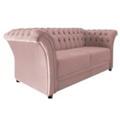 Sofá Recamier Decorativa Chesterfield Sofia Suede Rosê Capitonê - Amarena Móveis