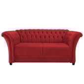 Sofá Recamier Decorativa Chesterfield Sofia Suede Vermelho Capitonê - Amarena Móveis